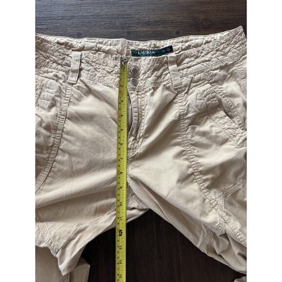 Lauren Ralph Lauren Pants Womens 10 Khaki Utility Safari Ruched Tie - Picture 7 of 9